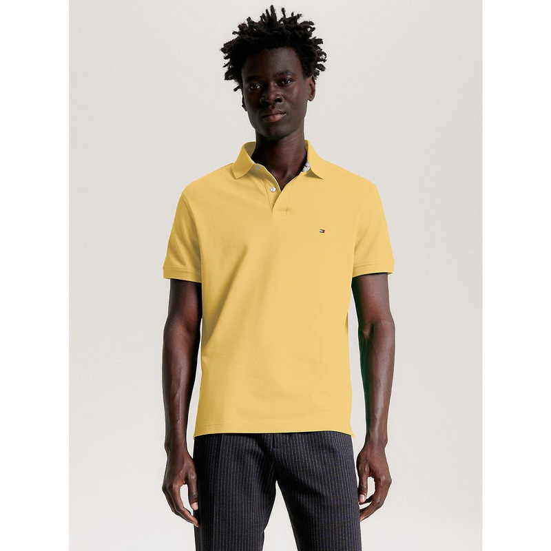 Tommy Hilfiger Men's Regular Fit 1985 Short Sleeve Polo Shirt Yellow XL