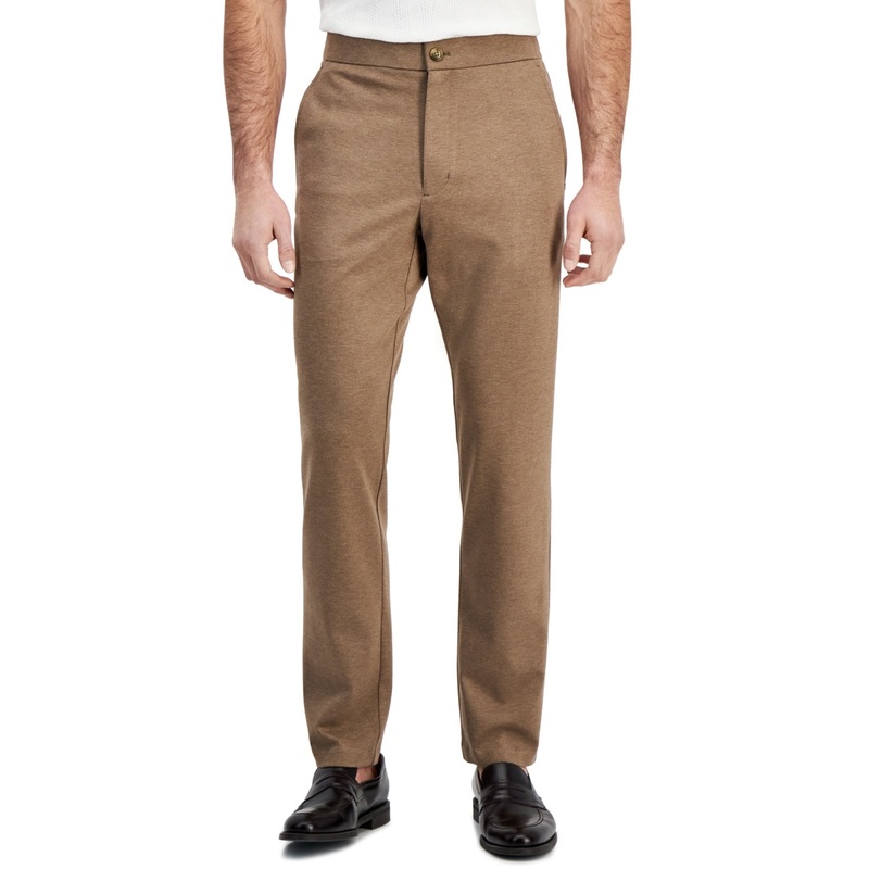 Alfani Men's Modern Fit Soft Suit Dress Pants Mulch Heather Brown 36 x 32