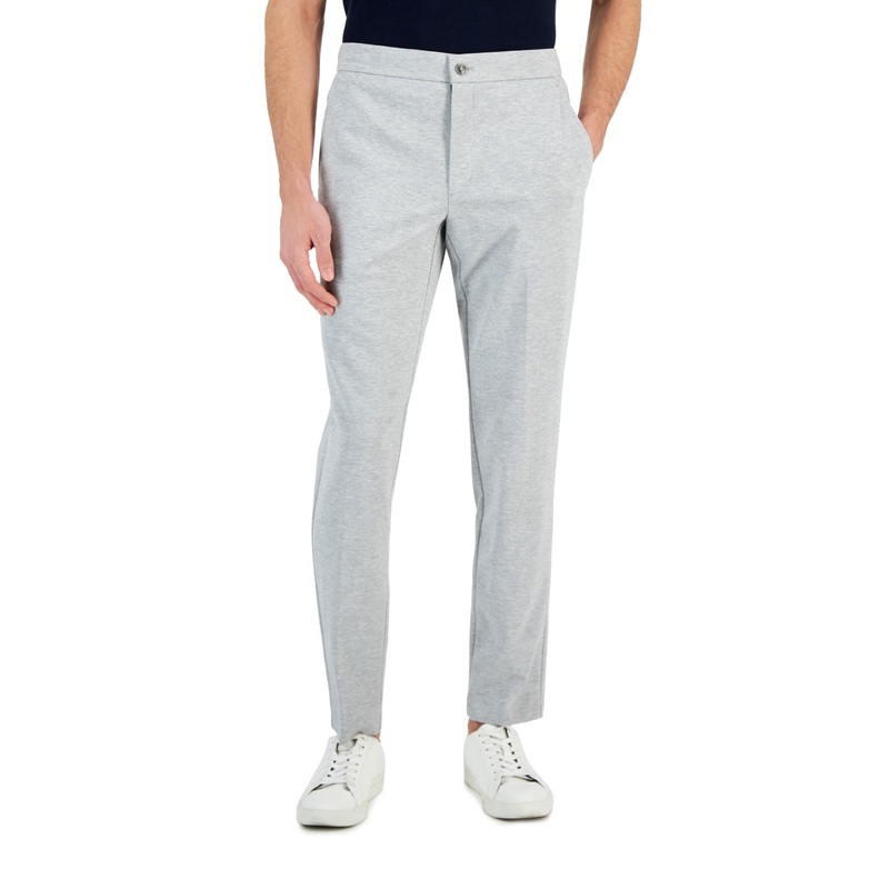 Alfani Men's Modern Fit Stretch Heathered Knit Suit Dress Pants Grey 40 x 30