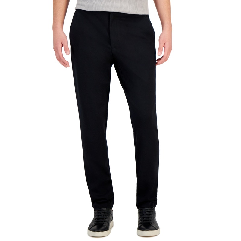 Alfani Men's Modern Knit Suit Dress Pants Deep Black 38 x 32