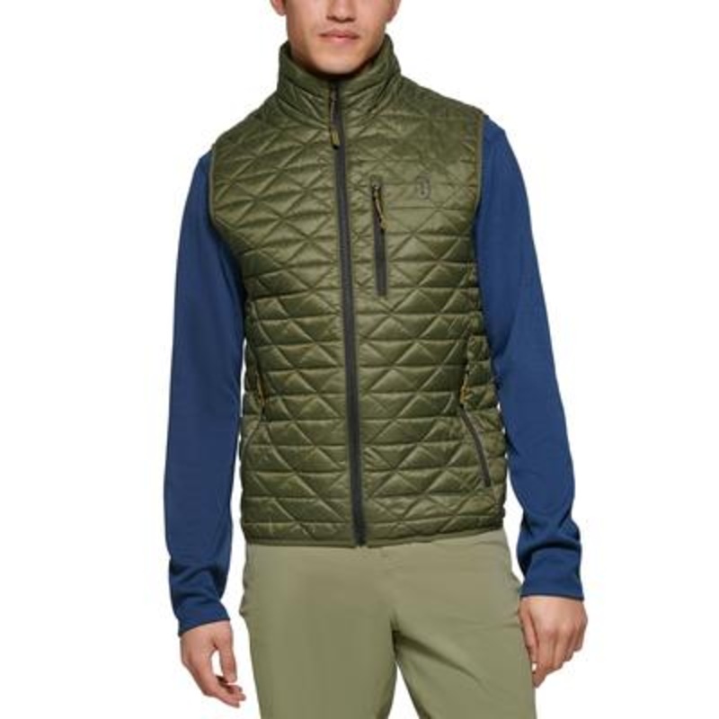 Bass Outdoor Men's Delta Diamond Quilted Puffer Vest Military Olive Green Small