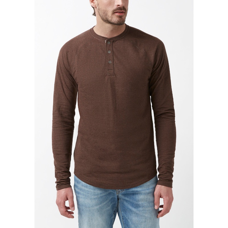 Buffalo David Bitton Mens Long Sleeve T Shirt Chocolate XL