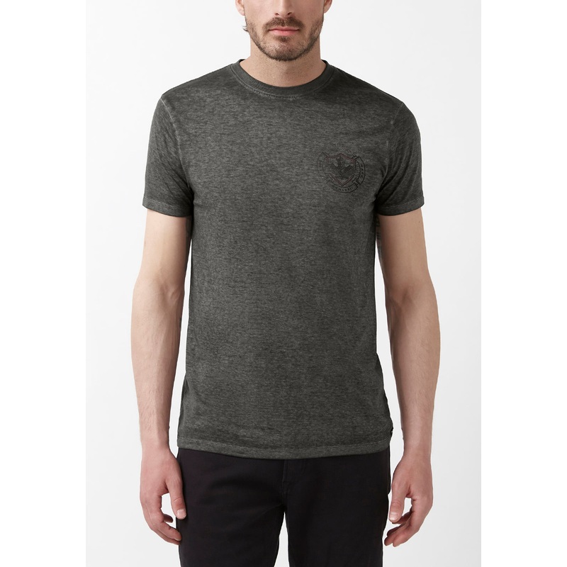 Buffalo David Bitton Mens Short Sleeve Crewneck T Shirt Charcoal Grey Small