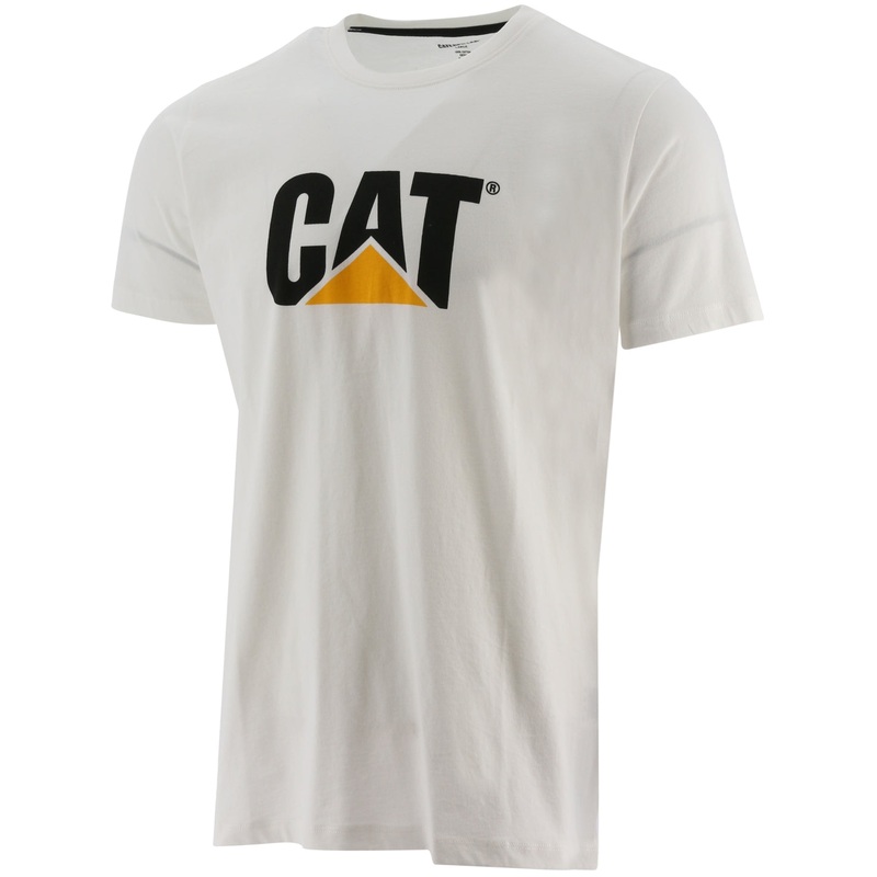 Caterpillar Mens Logo Graphic Short Sleeve T Shirt White 2XL