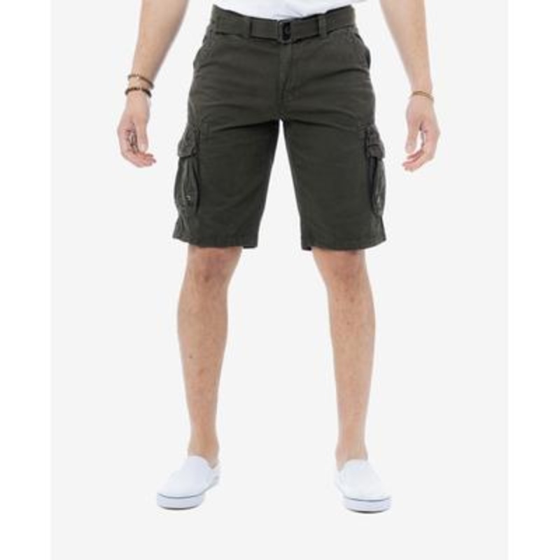 X Ray Men's Belted Double Pocket Cargo Shorts  Charcoal 36