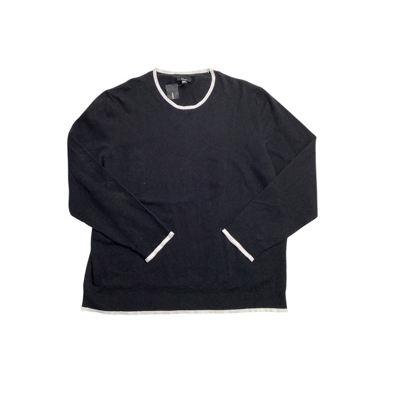 Alfani Mens Contrast Edge Crewneck Sweater Deep Black Beige 3XL