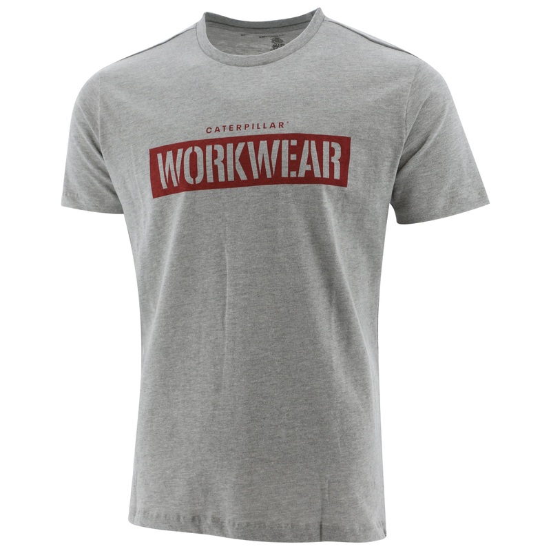 Caterpillar Mens Foundation Workwear Short Sleeve T Shirt Heather Grey Medium