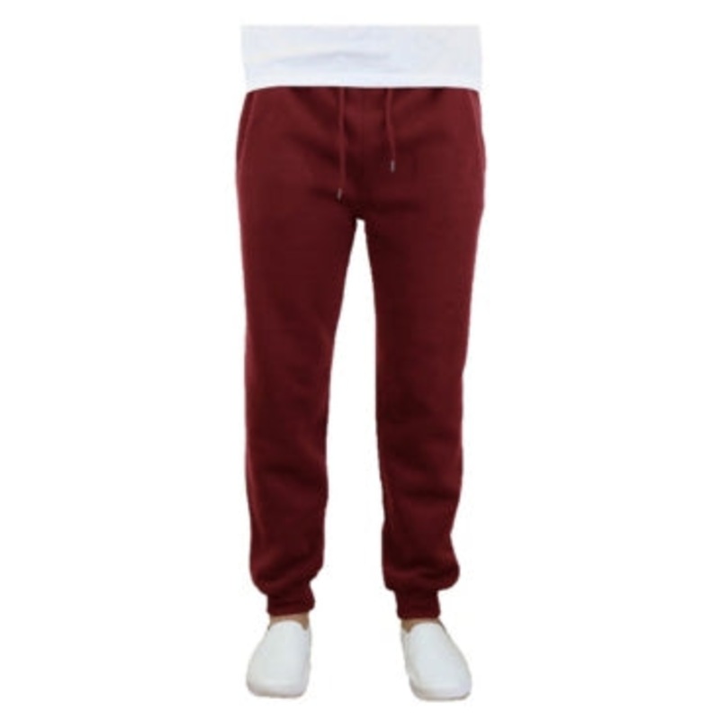 Galaxy By Harvic Men's Slim Fit Jogger Pants Burgundy XL