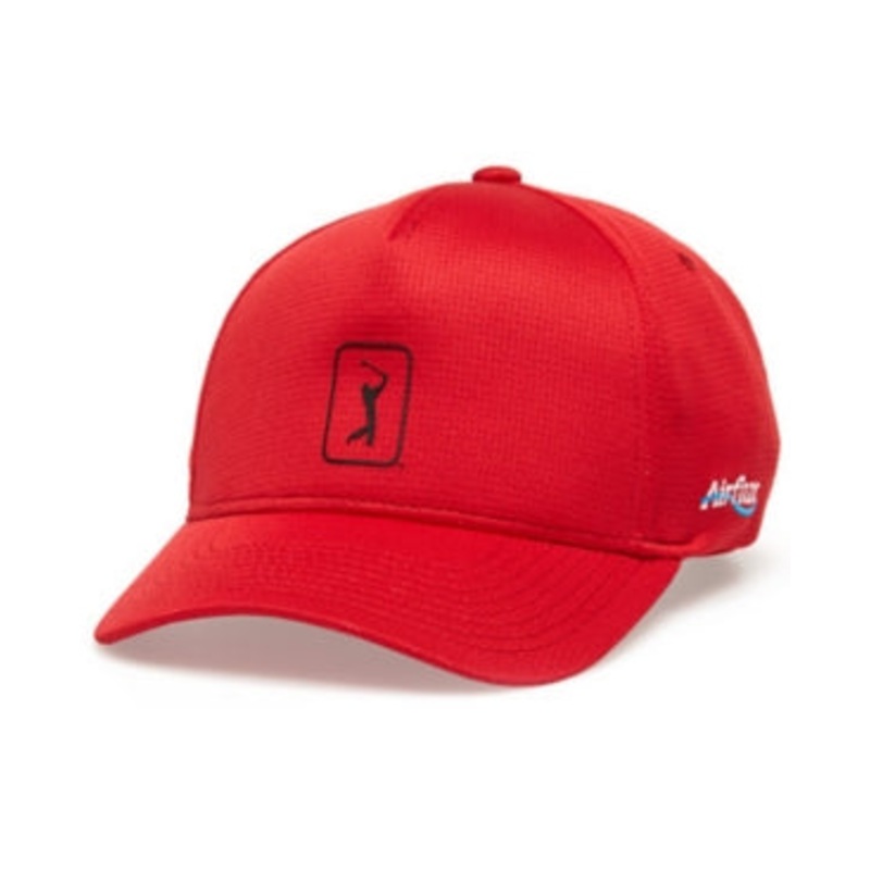 PGA TOUR Mens Airflux Mesh Cap Chili Pepper Red Golf Hat