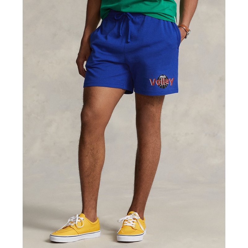 Polo Ralph Lauren Mens Waffle Knit Graphic Shorts Pacific Royal Blue Large