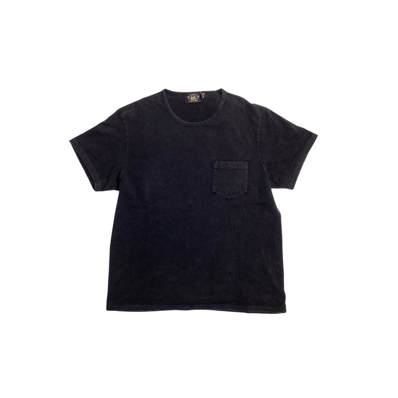 RRL Ralph Lauren Mens Crewneck Pocket T Shirt XL Black