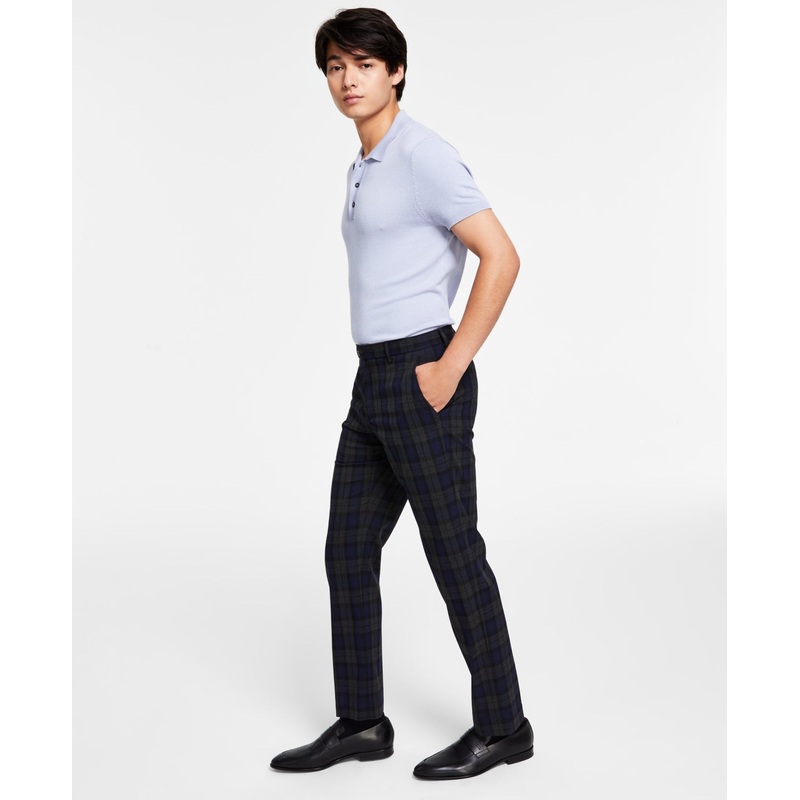 Tommy Hilfiger Mens Modern Fit TH Flex Patterned Pants  Blue Grey 32 x 30