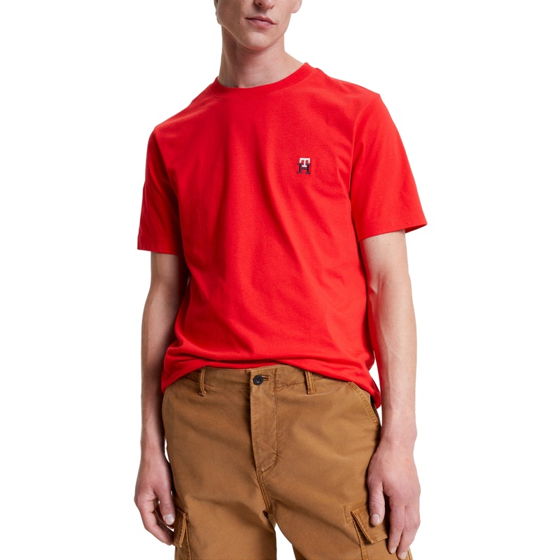Tommy Hilfiger Mens Regular Fit Monogram T Shirt Fireworks Red 2XL
