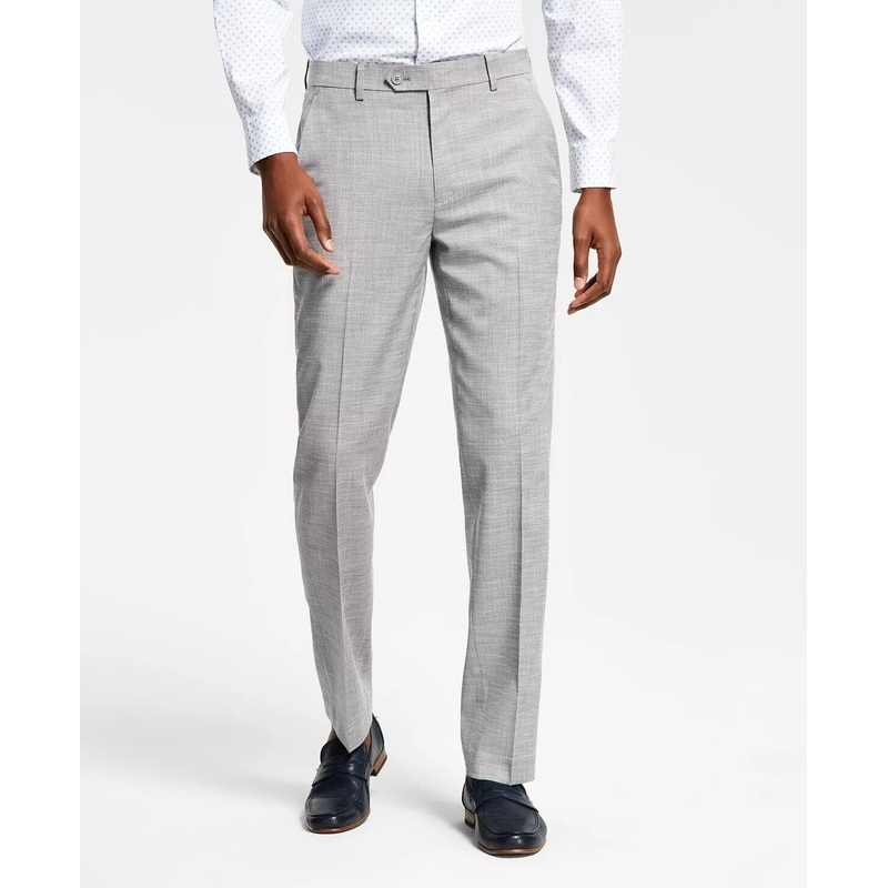 Alfani Men's Slim-Fit Solid Knit Suit Dress Pants 33 x 32 Grey