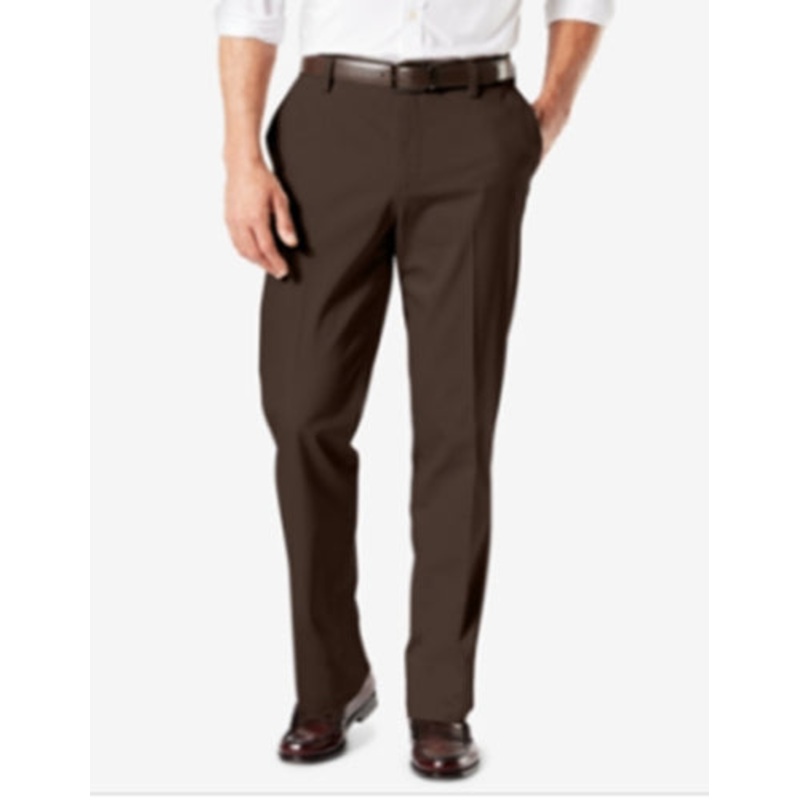 Dockers Big & Tall Signature Lux Classic Fit Khaki Pants 48 x 30 Brown