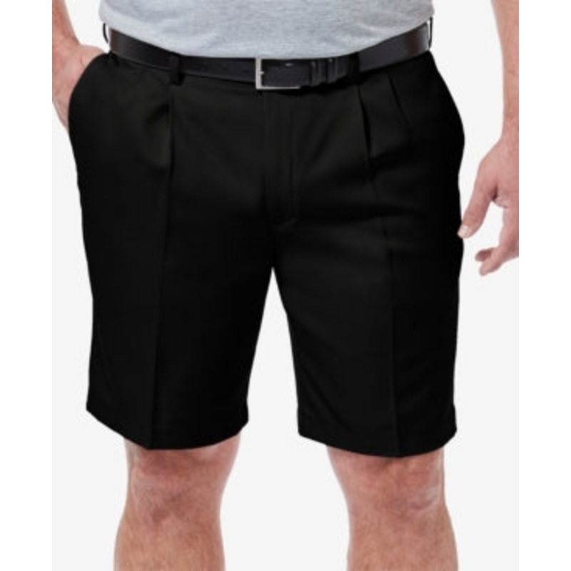 Haggar Men's Big & Tall Cool 18 Pro Classic Fit Stretch  9.5" Shorts Black 60