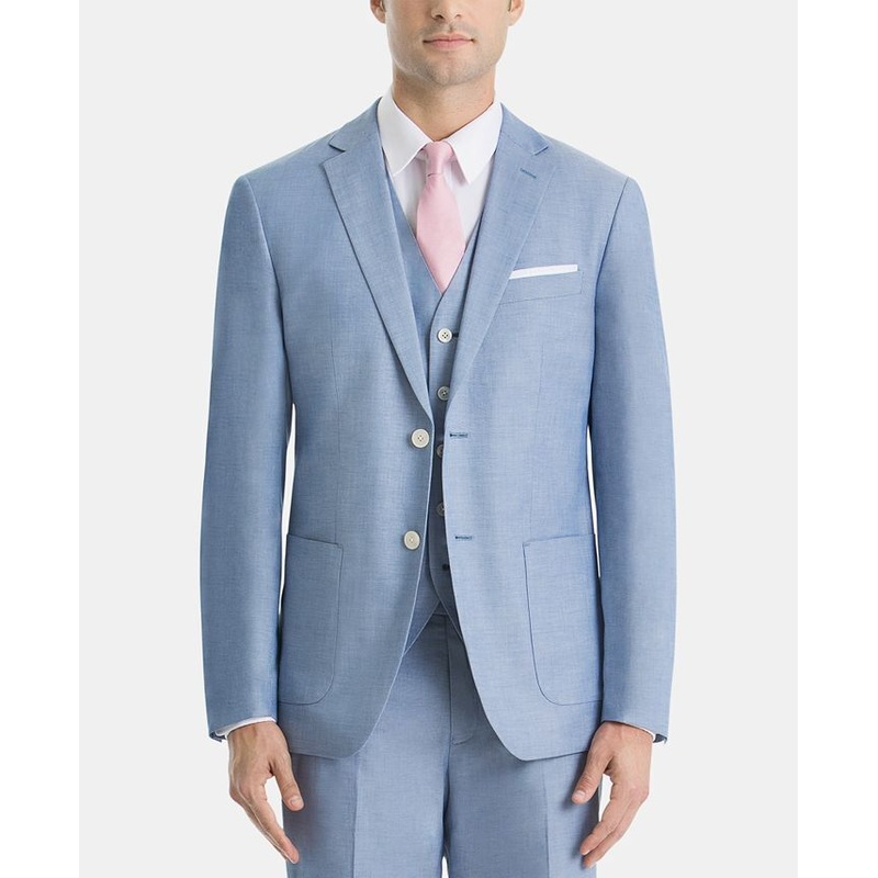 Lauren Ralph Lauren Men's Chambray Sport Coat 46L Blue UltraFlex Classic-Fit