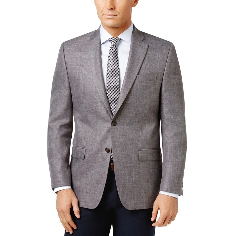 Lauren Ralph Lauren Men's Classic-Fit Neat UltraFlex Sport Coat 40S Grey