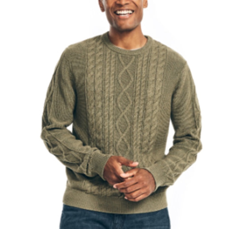 Nautica Men's Classic-Fit Crewneck Sweater Hillside Olive Large