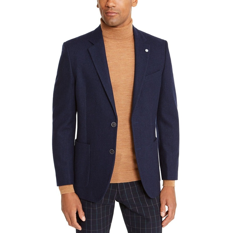 Nautica Mens Modern-Ft Solid Sport Coat 36R Navy Blue