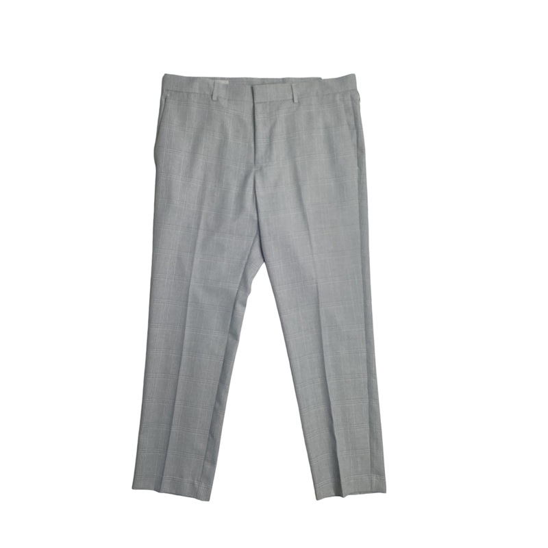Perry Ellis Portfolio Men's Slim Fit Twill Flat Front Pants Light Grey 36 x 30