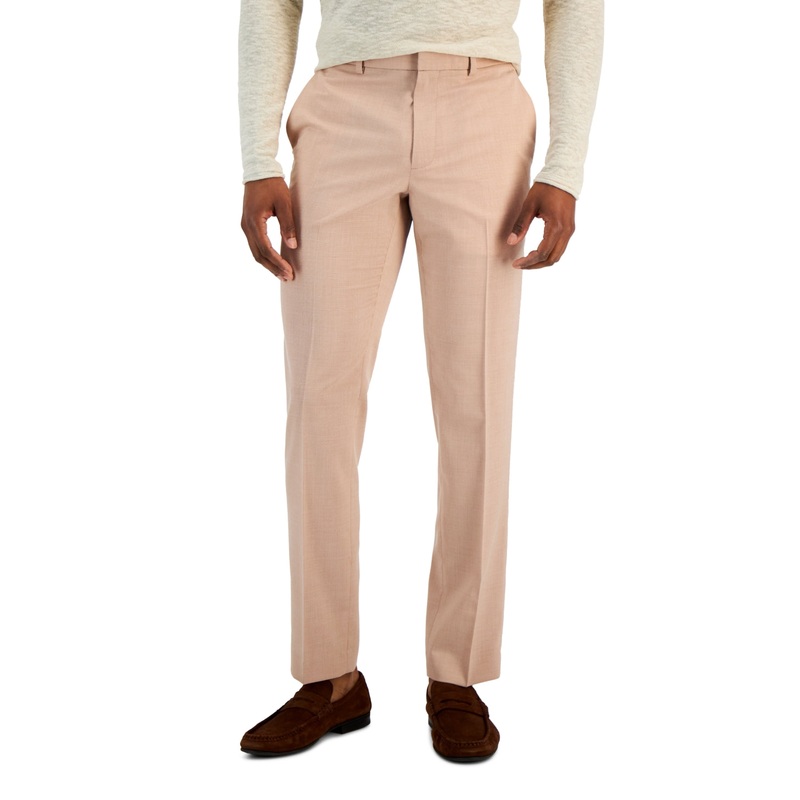 Perry Ellis Portfolio Mens Slim Fit Stretch Dress Pants Salmon Pink 30 x 32