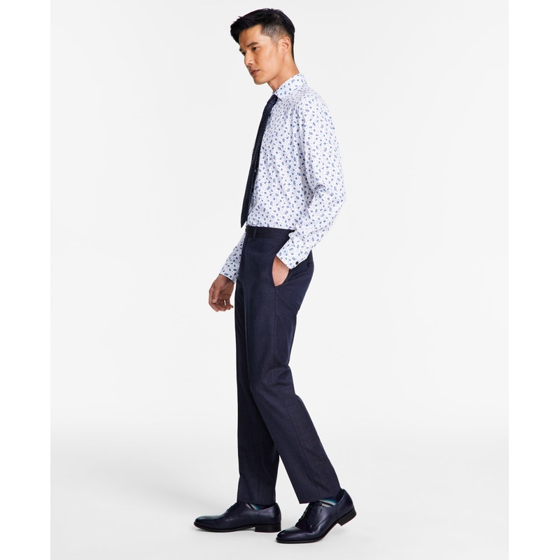 Tallia Mens Slim-Fit Stretch Solid Blue Dress Pants 34 x 30 Wool