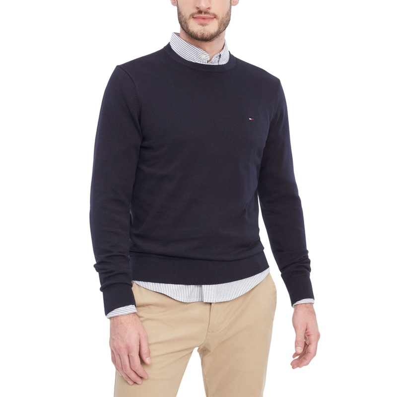 Tommy Hilfiger Mens Big Tall Amherst Crewneck Sweater Desert Sky Blue 5XL