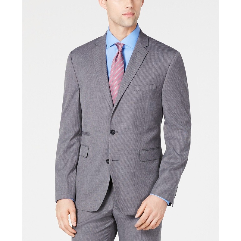 Vince Camuto Slim-Fit Stretch Wrinkle-Resistant Gray Suit Jacket 40R
