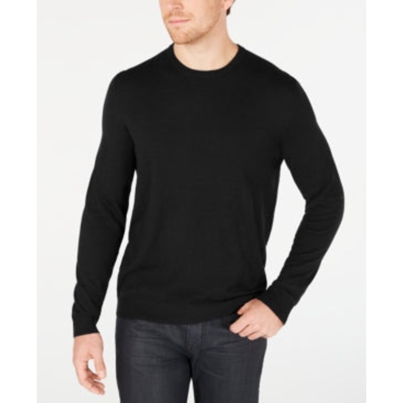 Alfani Men's Long Sleeve Crewneck Sweater Black Large