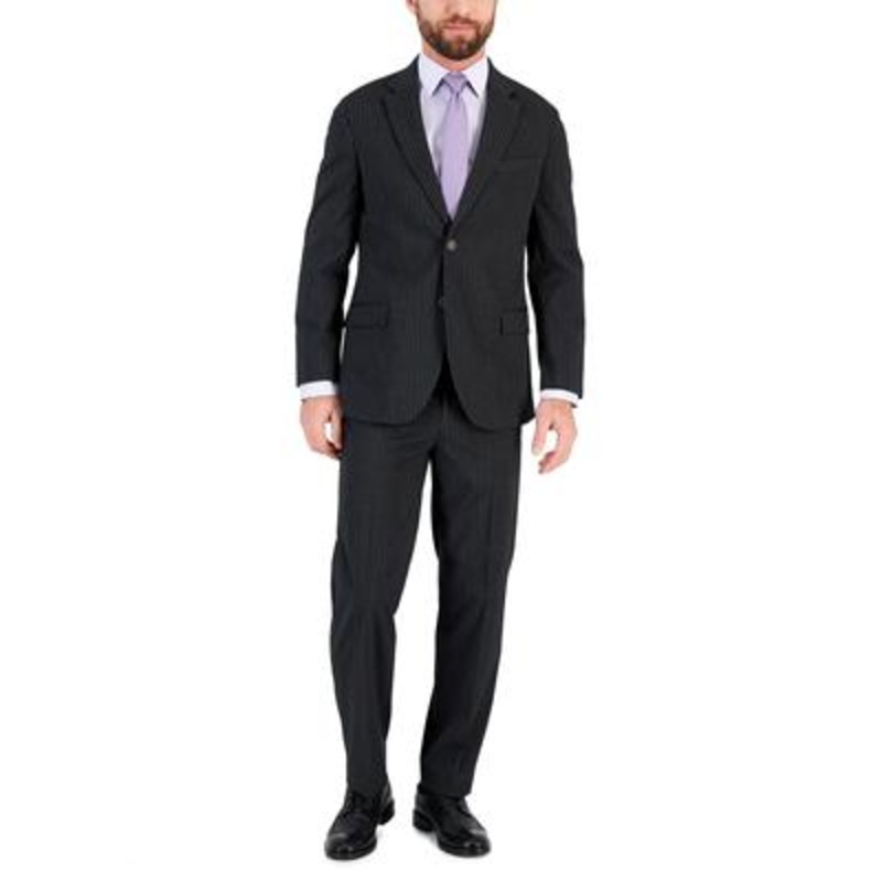 Nautica Mens Modern-Fit Suit Grey Pinstripe Suit Jacket ONLY 40R