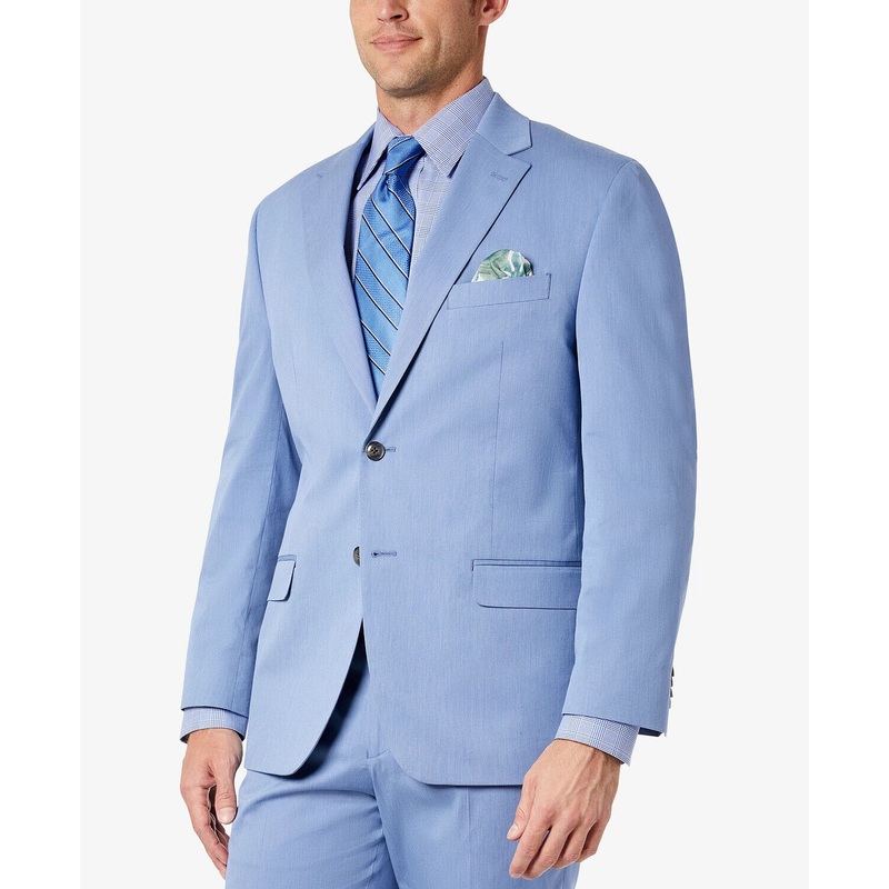 Sean John Men's Classic-Fit Solid Suit Jacket Light Blue 44L Sport Coat