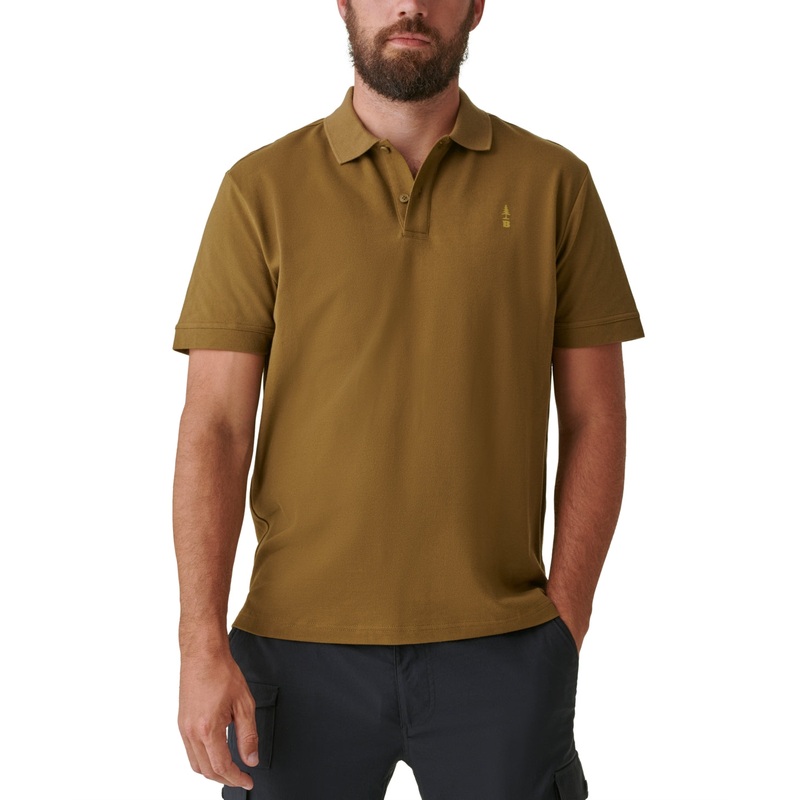 BASS OUTDOOR Mens Exploration Short Sleeve  Polo Shirt Military Olive 2XL