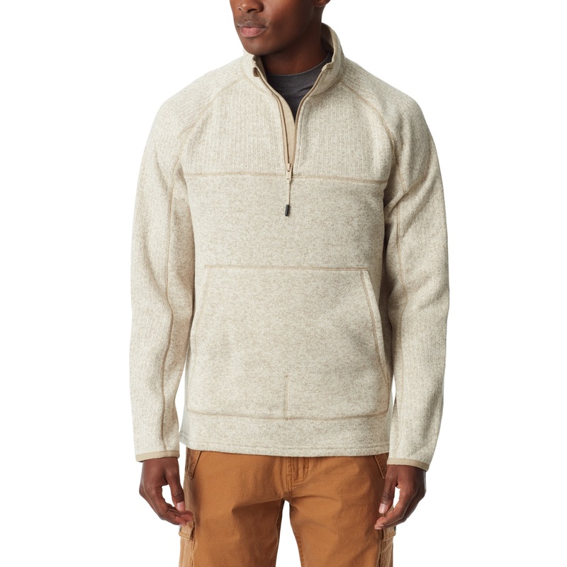 Bass Outdoor Mens Quarter Zip Long Sleeve Trench Beige 2XL