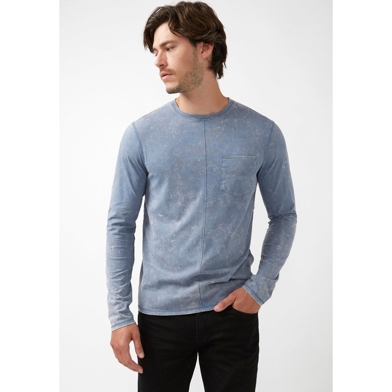 Buffalo David Bitton Mens Kahel Relaxed Fit Long Sleeve T Shirt Mirage XL
