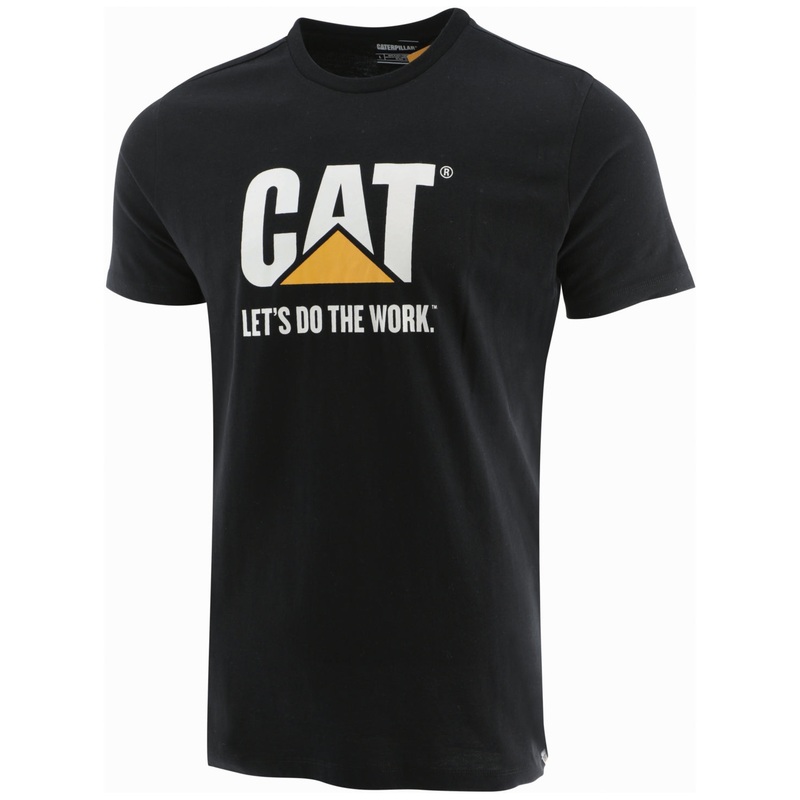 Caterpillar Mens Do The Work Logo Short Sleeve T Shirt Pitch Black Large