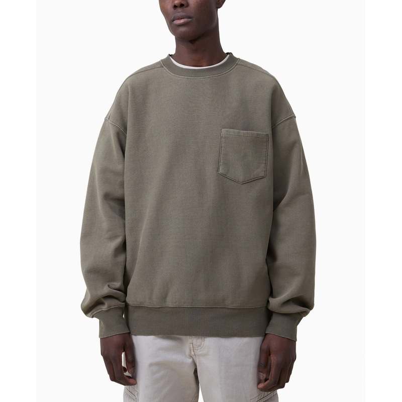 Cotton On Mens Oversized Fleece Sweater Jungle Khaki Medium