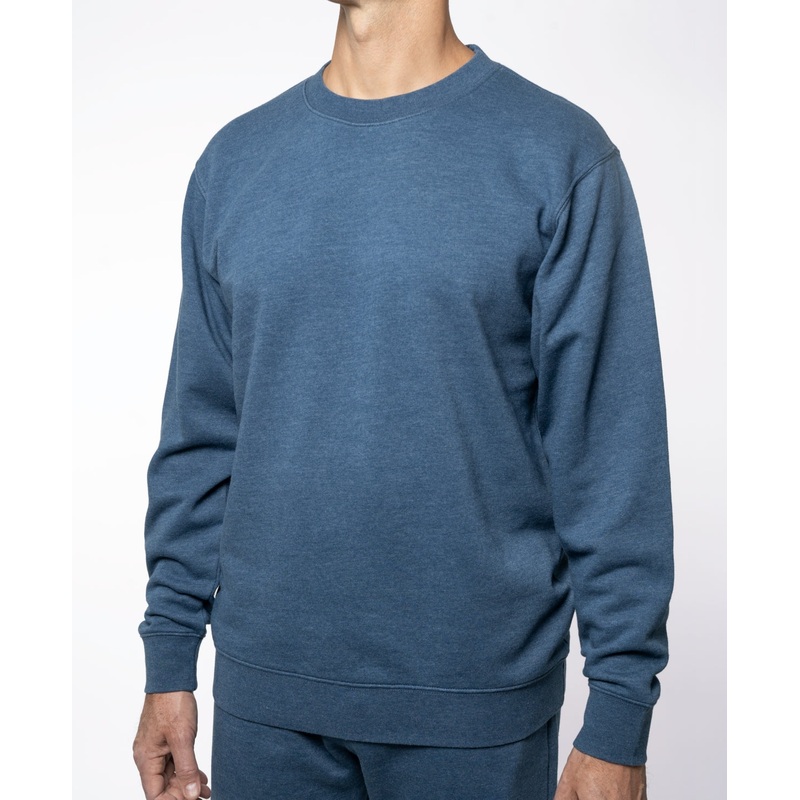 Lazer Men's Burnout Fleece Crewneck Sweatshirt Dusk Blue XL