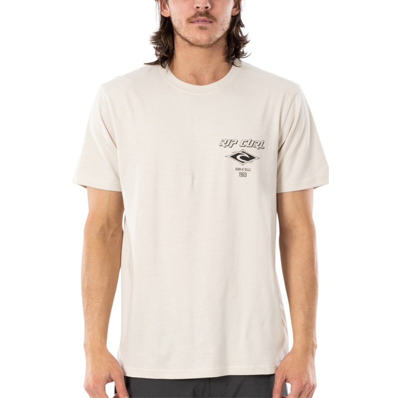 Rip Curl Men's Fade Out Essential Short Sleeve T Shirt Beige XXL