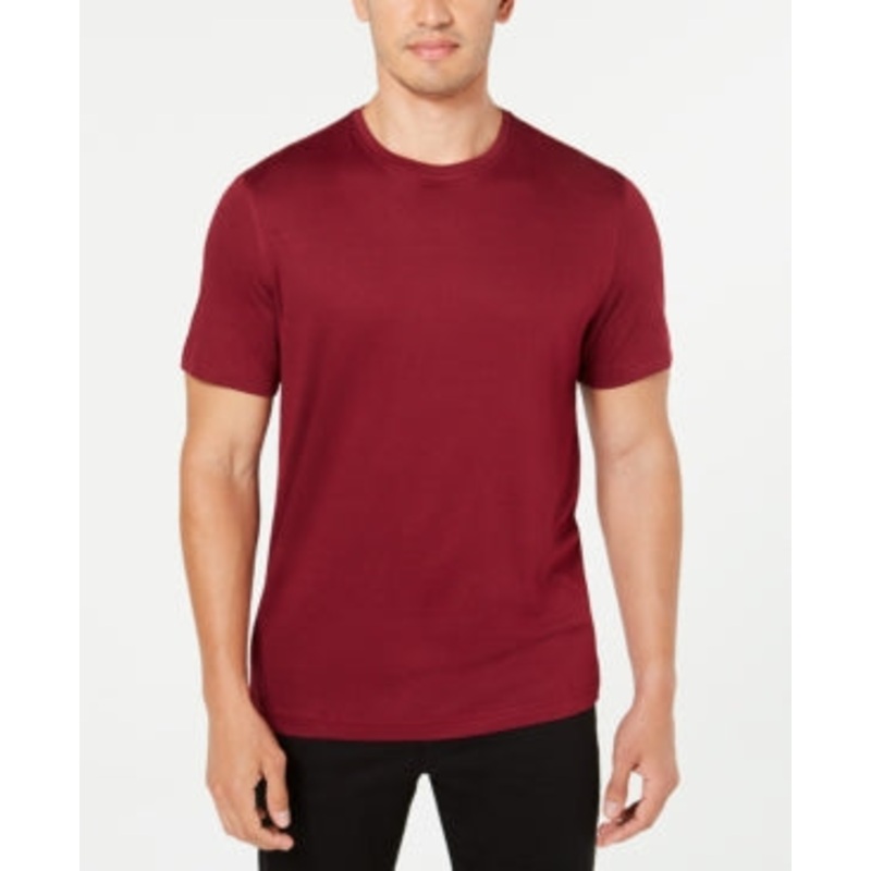 Tasso Elba Men's Knit Short Sleeve Crewneck T Shirt Burgundy Red 2XL