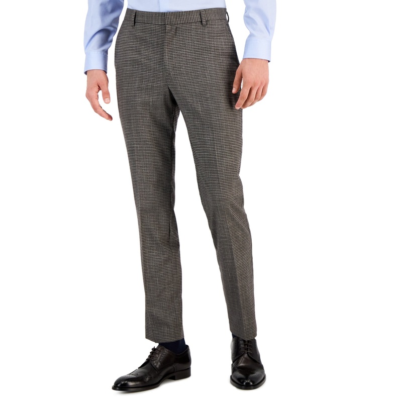 Tommy Hilfiger Mens Modern Fit Stretch Suit Dress Pants Brown 38 x 32