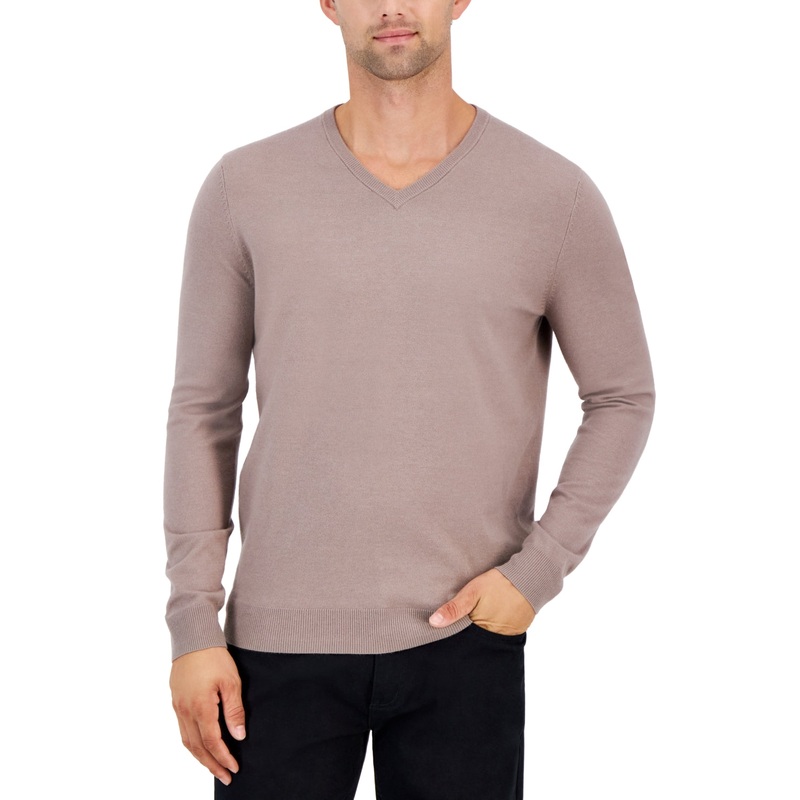 Alfani Men's Solid Crewneck Sweater Wall Street Grey 3XL