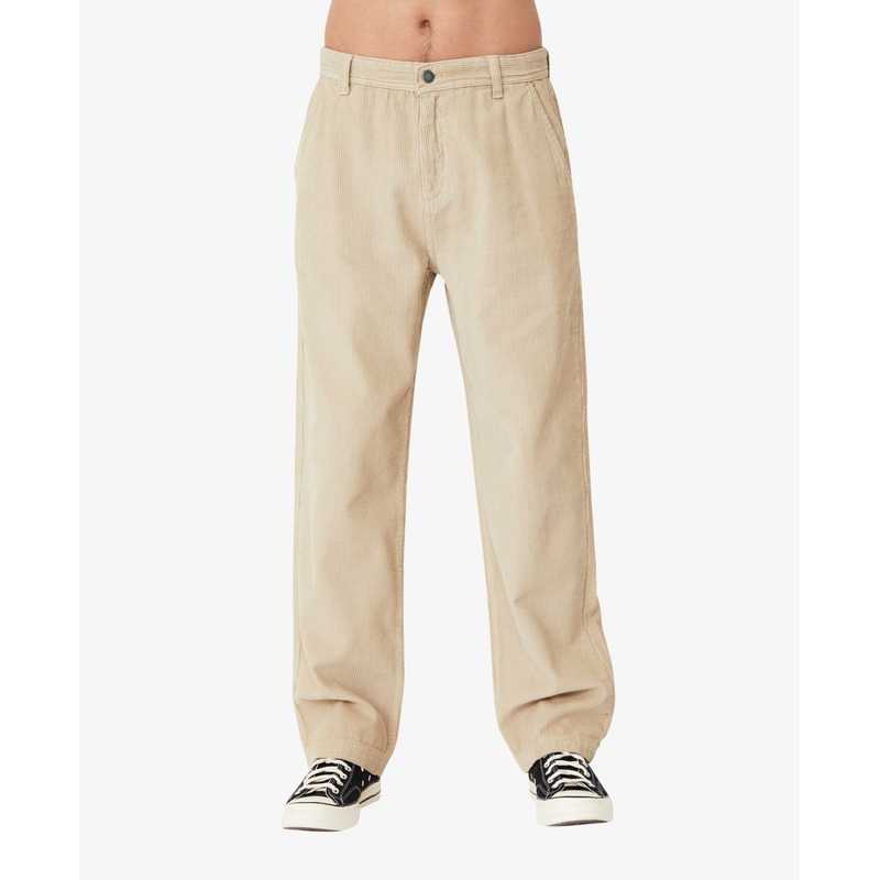 COTTON ON Mens Loose Fit Pants Beige Sand Cord Size 38 x 32