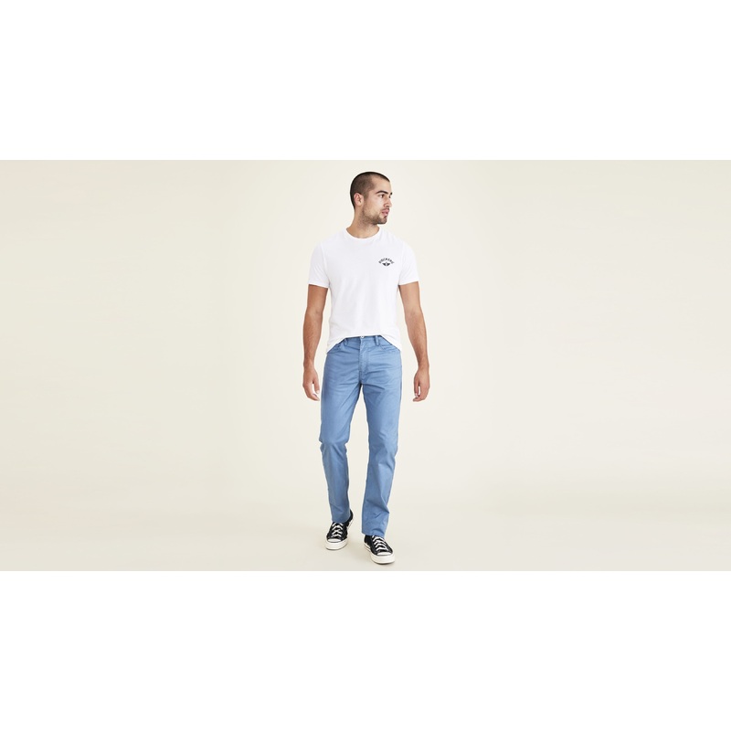 Dockers Mens Straight Fit Big Tall Jean Cut Pants Blue 46 x 32