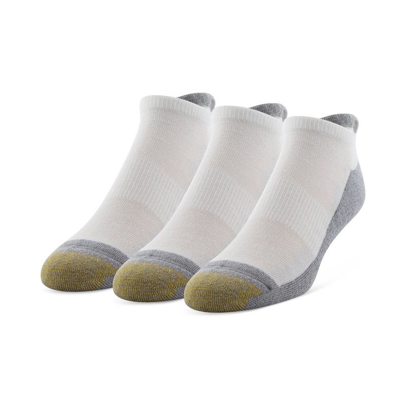 Gold Toe Mens  3 Pack Mild Compression Wellness Socks White Size 10 to 13