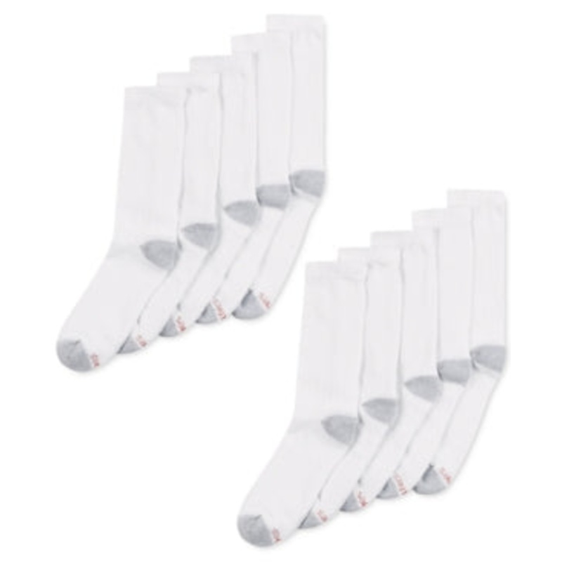 Hanes  Men's Platinum 10 Pack Crew Socks, 6 to 12