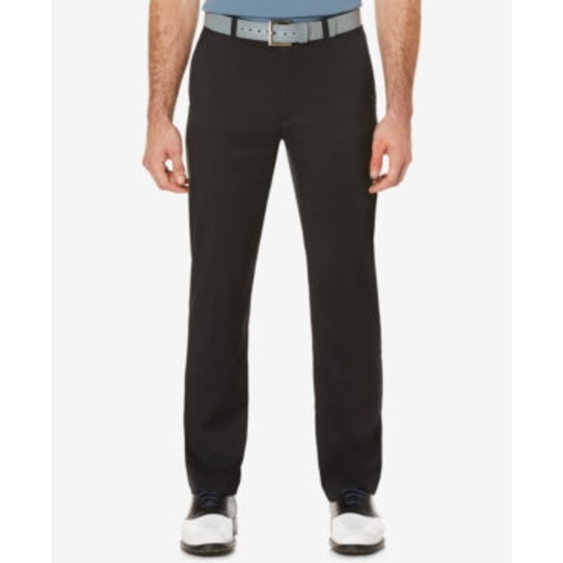 PGA TOUR Mens Black Flat Front Regular Fit Stretch Pants Black 38 x 30