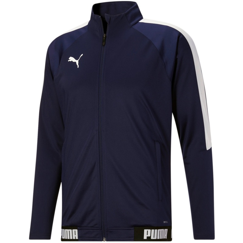 Puma Men's Moisture Wicking Full Zip Track Jacket Sweatshirt Blue White Small