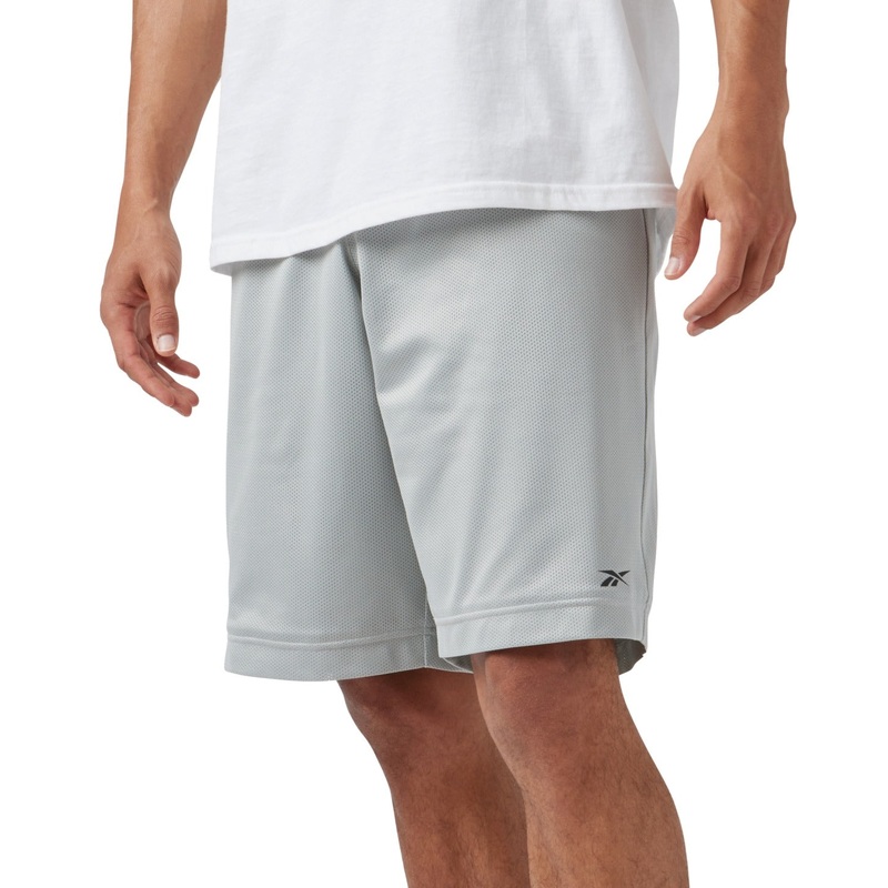 Reebok Men's Mesh Logo Basketball Mesh Shorts XXL 2XL Grey