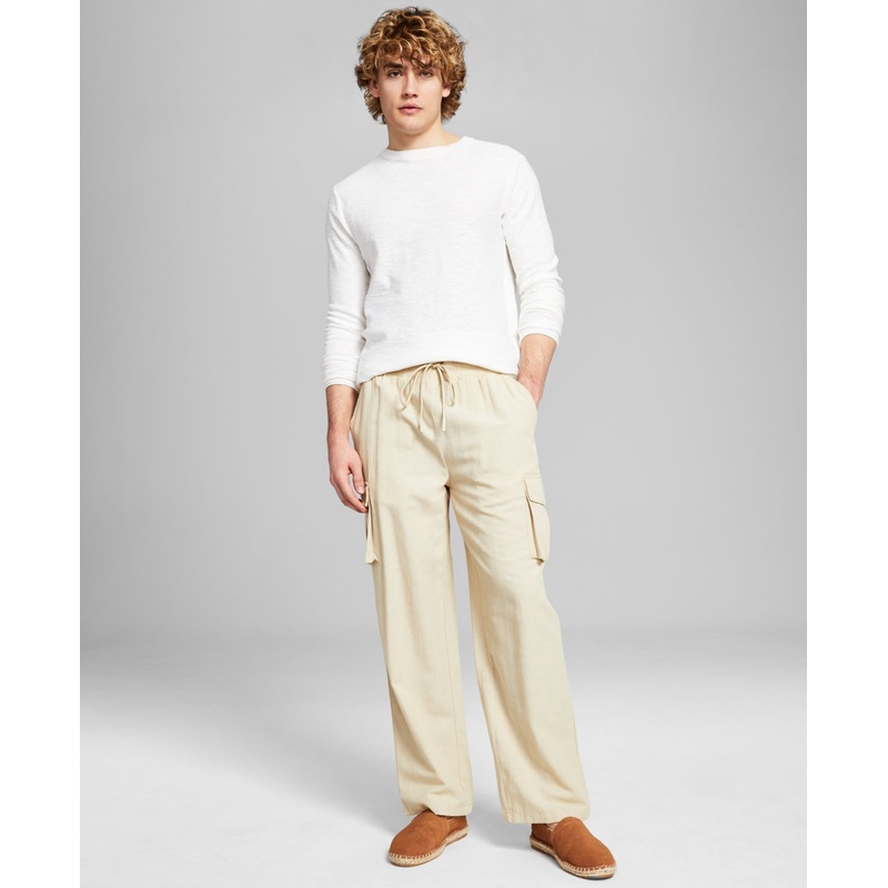 And Now This Men's Pull on Drawstring Cargo Pants Mojave Des Beige XXL